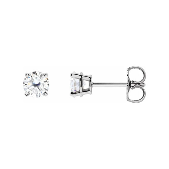 Lab-Grown Moissanite 4-prong Stud Earrings - 1874M - Image 5
