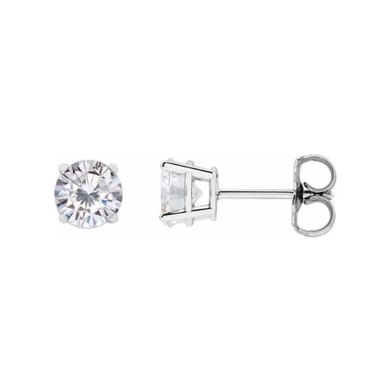 Lab-Grown Moissanite 4-prong Stud Earrings - 1874M - Image 6