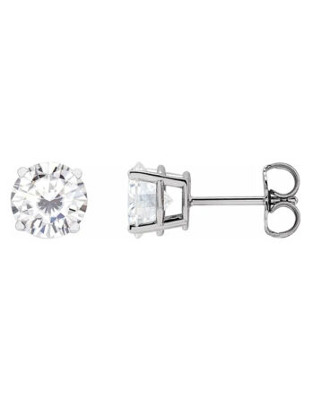 Lab-Grown Moissanite 4-prong Stud Earrings - 1874M