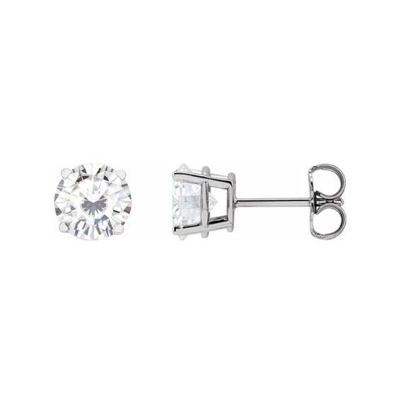 Lab-Grown Moissanite 4-prong Stud Earrings - 1874M