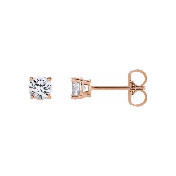 Lab-Grown Moissanite 4-prong Stud Earrings - 1874M - Image 7