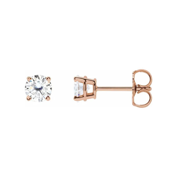 Lab-Grown Moissanite 4-prong Stud Earrings - 1874M - Image 10