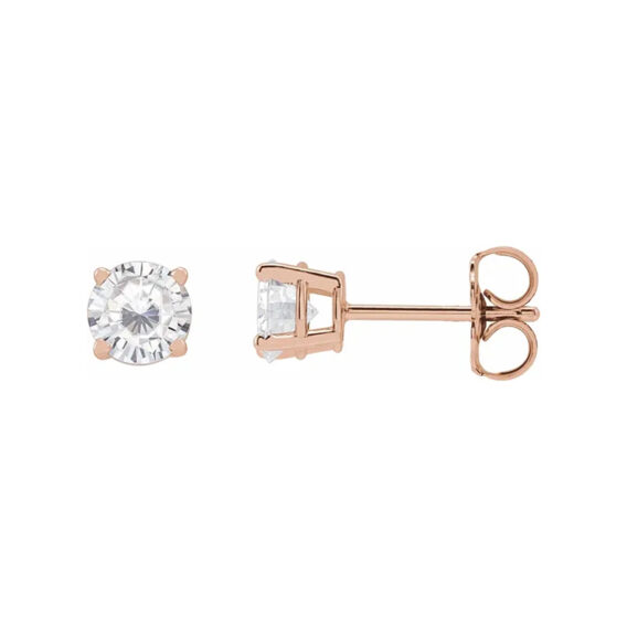 Lab-Grown Moissanite 4-prong Stud Earrings - 1874M - Image 8