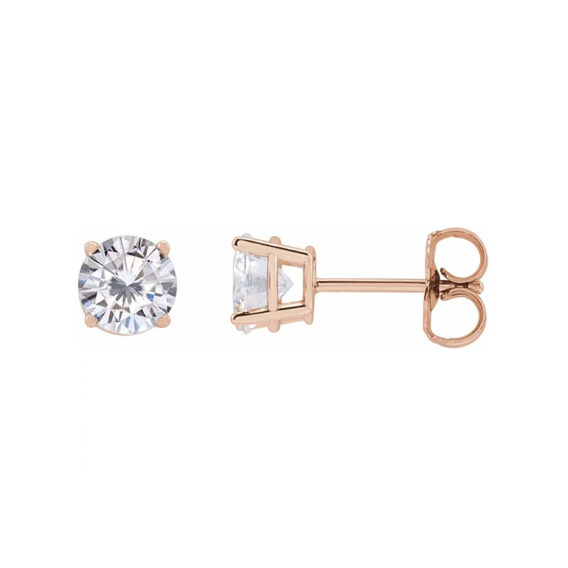 Lab-Grown Moissanite 4-prong Stud Earrings - 1874M - Image 11