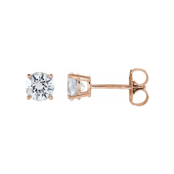 Lab-Grown Moissanite 4-prong Stud Earrings - 1874M - Image 9