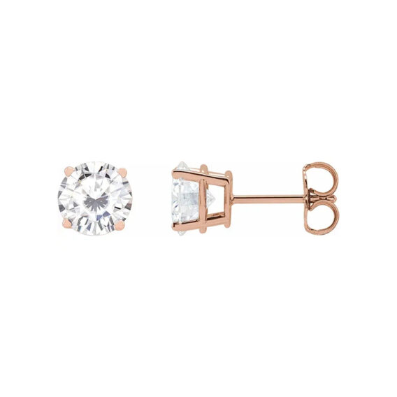 Lab-Grown Moissanite 4-prong Stud Earrings - 1874M - Image 12
