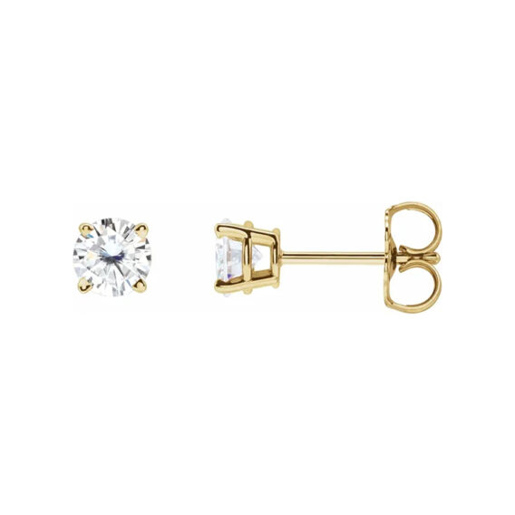 Lab-Grown Moissanite 4-prong Stud Earrings - 1874M - Image 16