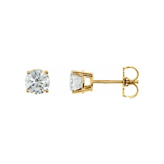 Lab-Grown Moissanite 4-prong Stud Earrings - 1874M - Image 15