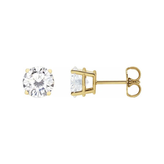Lab-Grown Moissanite 4-prong Stud Earrings - 1874M - Image 17