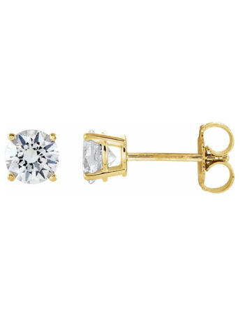 Stud Earrings, Natural Diamond, 4 Prong Style - 1874ND