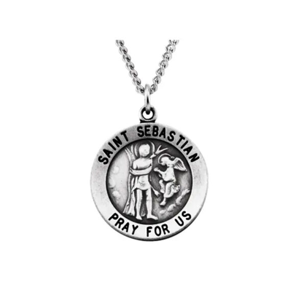 St. Sebastian Medal, Pendant or Necklace - R16332 POPULAR CHOICE
