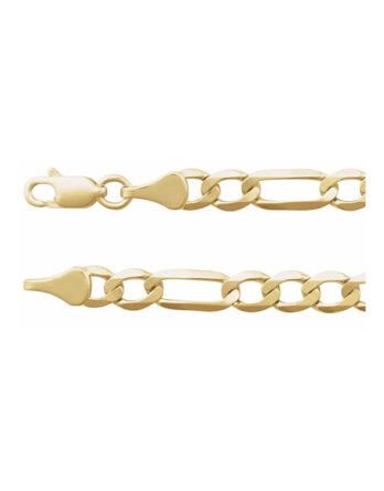 Chain Necklace or Bracelet, 14K Yellow 5.5 mm Figaro Chain Style - CH1233