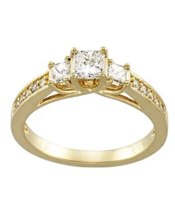 Three Stone Stone Engagement Ring 64722