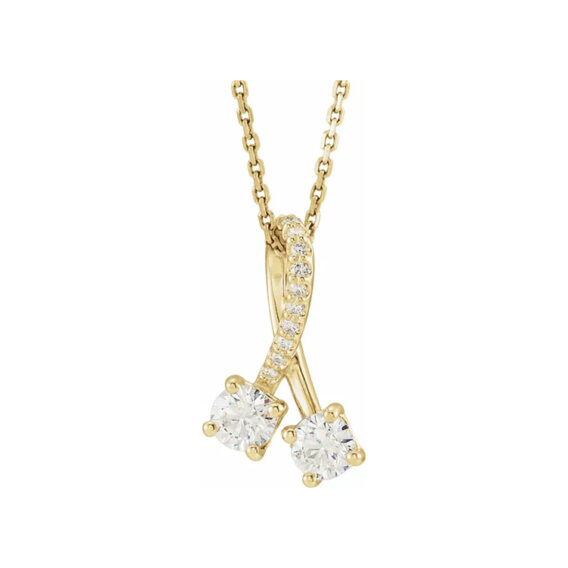 Lab-Grown Moissanite Pendant or Necklace - 653495 - Image 2