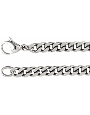 Titanium 5.3 mm Curb Chain 8" Bracelet or 18", 20", 24" Necklace - CH1287