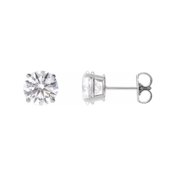 14K White, Lab-Grown Diamond Stud Earrings - 652480
