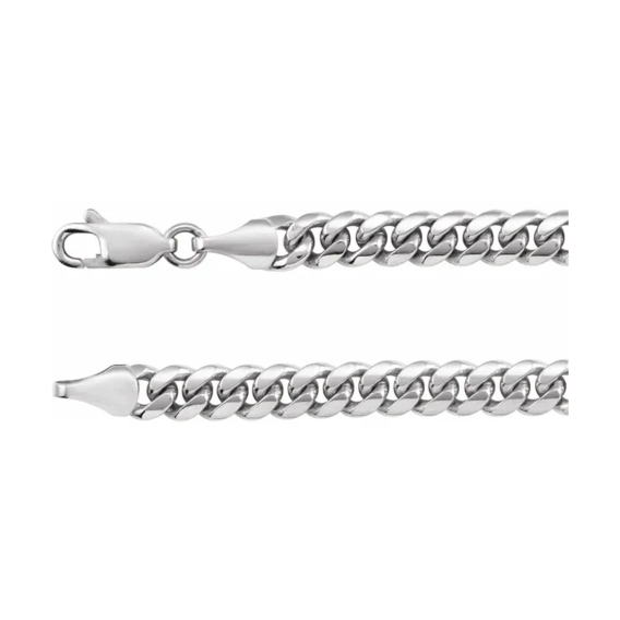 Sterling Silver 5 mm or 14 Yellow Gold 5 mm, Miami Cuban Curb Chain - CH1243 - Image 2