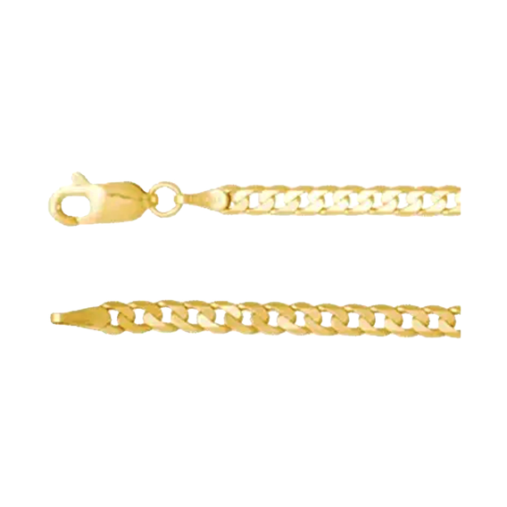 14K Yellow 3 mm Curb Chain - CH26