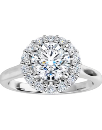 Engagement Ring, Halo Style with Lab-Grown Diamonds 123336