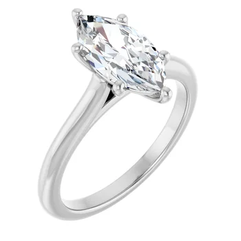 Marquise Solitaire Engagement Ring 126617M - Image 9
