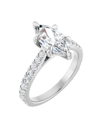 Solitaire Engagement Ring with Natural Diamond Accent 123990
