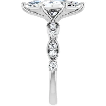 Marquise Engagement Ring with Diamond Accented Band 127476 - Image 4
