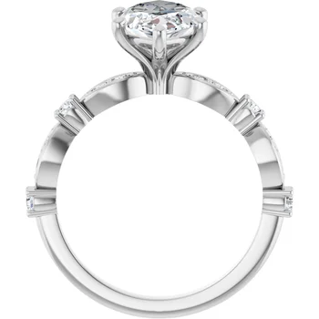 Marquise Engagement Ring with Diamond Accented Band 127476 - Image 3