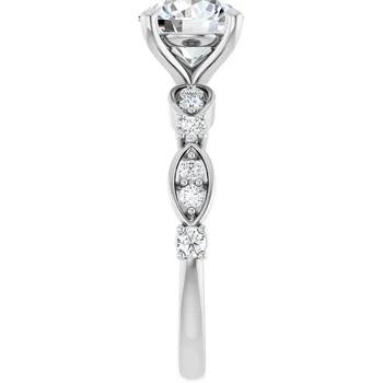 Engagement Ring - Round Diamond with Diamond Accented Band 127476 - Image 2