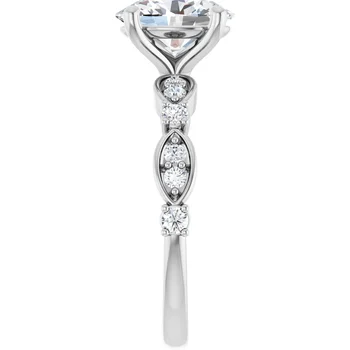 Engagement Ring Oval Diamond with Diamond Accented Band 127476 - Image 2