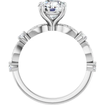 Engagement Ring - Round Diamond with Diamond Accented Band 127476 - Image 3