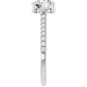Engagement Ring, Round Lab-Grown Center & Accent Stones 127514 - Image 2