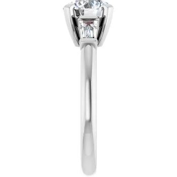 Engagement Ring Round Stone with Tapered Baguette 69706 - Image 5